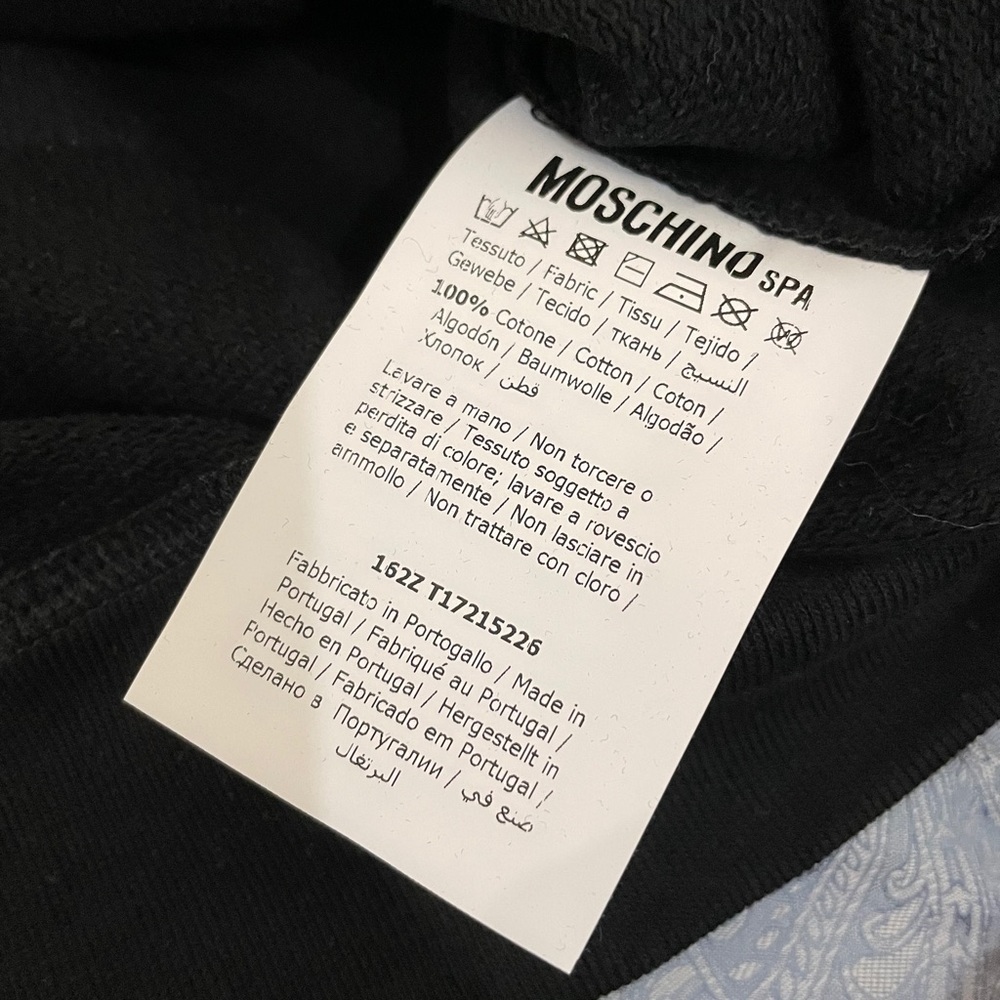 Moschino Mens Black Hoodie Mivim Size L - Picture 4 of 6